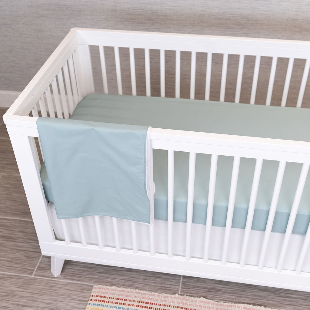 By the Sea - Classic Nursery Bedding Set - Foggy Blue - Olli+Lime